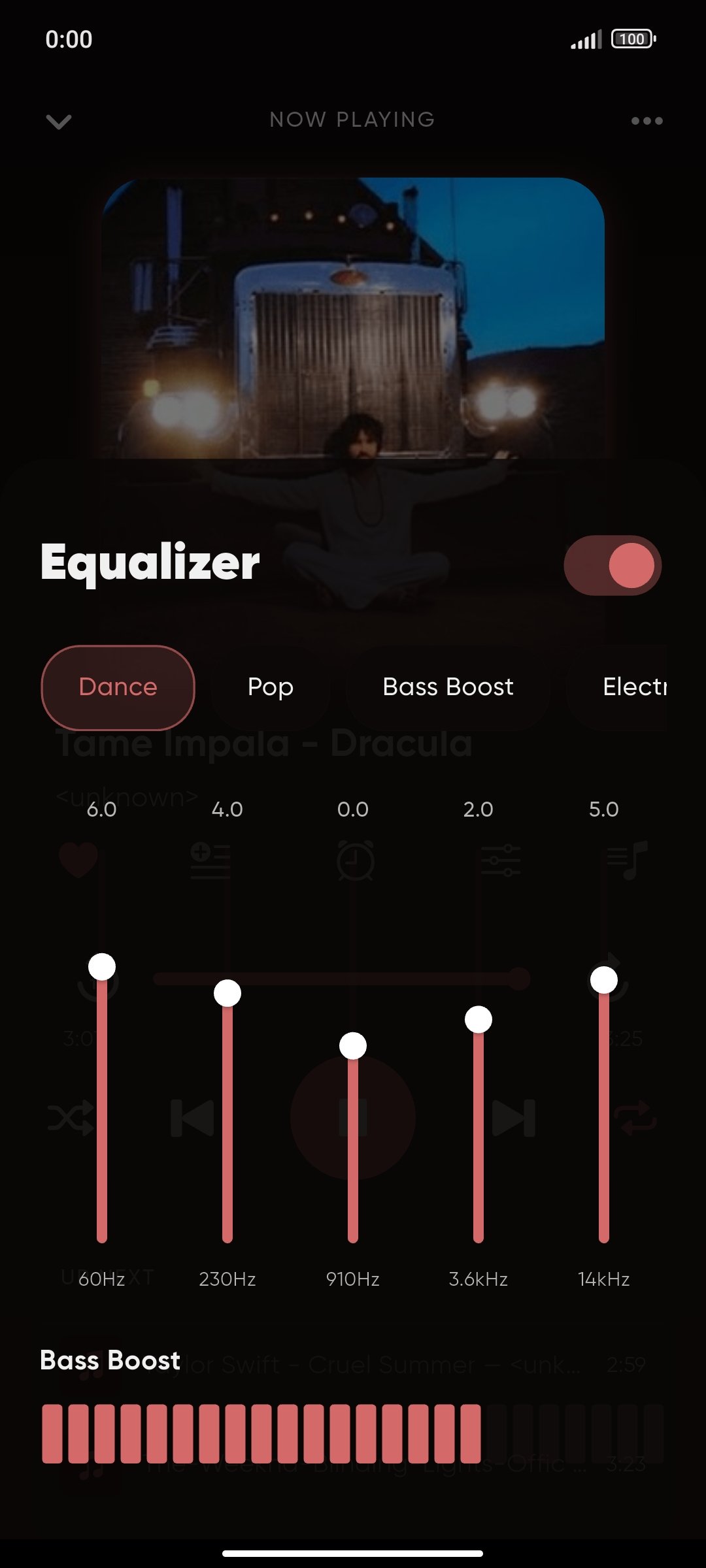 Android Music equalizer screen